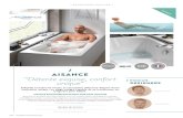 AISANCE “Détente exquise, confort unique“ DESIGNERS · BYZANCE “Grandement spacieuse, lignes inédites“ Une baignoire duo ultra-contemporaine, entièrement dédiée à votre