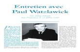Entretien avec Paul Watzlawick - Psycha Analyse AVEC PAUL... · 2014. 9. 17. · Paul Watzlawick Entretien avec Paul Watzlawick P aul, c'est à tra-vers un de tes premiers livres