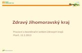 Zdravý Jihomoravský kraj · 2013. 2. 13. · Aktivity Zdravého JMK: DOTAČNÍ PROGRAM PRO ROK 2013 • Dotační program: „Zdravé obce, města, mikroregiony JMK“ • Cílová