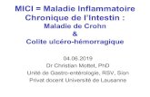 MICI = Maladie Inflammatoire Chronique de l’Intestin · 2019. 10. 17. · MICI = Maladie Inflammatoire Chronique de l’Intestin : Maladie de Crohn & Colite ulcéro-hémorragique