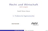 Recht und Wirtschaft - JKU · 2018. 4. 26. · Recht und Wirtschaft workinprogress RudolfWinterEbmer 5. Probleme bei Eigentumsrechte Rudolf Winter EbmerRecht und Wirtschaft1/44