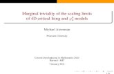 Marginal triviality of the scaling limits · (cf: Fantoni-Klauder arXiv:2012.09991 (2020), and also Brezin-Aiz. post-seminar discussion at Rutgers Math-Phys seminar website). 6 /21