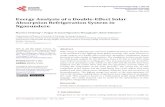Exergy Analysis of a Double-Effect Solar Absorption ...the performance of single, double and triple effect absorption cooling cycles. Omer Kaynakli et al. [13] investigated the equation