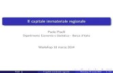 Il capitale immateriale regionale - Banca D'Italia · Piselli Il capitale immateriale regionale Workshop 18 marzo 2014 3 / 23. ISTAT (SEC 1995) (1) Nei sistemi di contabilità nazionale,