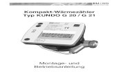 Kompakt-Wärmezähler Typ KUNDO G 20 / G 21 · 2015. 11. 20. · 6 Betriebs- und Montageanleitung Wärmezähler G 20 / G 21 190 394DE Technische Daten Volumenmessteile / Rechenwerk