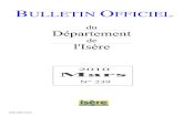 BULLETIN OFFICIEL · 2012. 3. 6. · 3 BODI N° 239 de mars 2010 BULLETIN OFFICIEL DU DÉPARTEMENT DE L'ISÈRE SOMMAIRE DIRECTION DES ROUTES Politique : Routes Objet : Convention