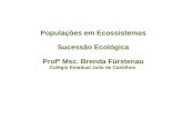 Populações em Ecossistemas Sucessão Ecológica Profª Msc ...Populações em Ecossistemas Quando pensamos em espécies e sua distribuição, podemos classificá-las em: Autóctone:
