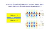 Surface Plasmon-polaritons on thin metal films - IMI (insulator …optics.hanyang.ac.kr/~shsong/9-Dispersion of IMI SPP... · 2016. 8. 31. · Plasmon-polariton waves guided by thin
