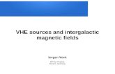 VHE sources and intergalactic magnetic fields · 2015. 8. 27. · VHE sources and intergalactic magnetic fields Ievgen Vovk MPI for Physics, Munich, Germany. Propagation of VHE photons: