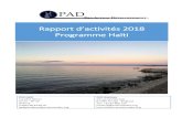 Rapport d’activités 2018 Programme Haïti...Rapport Annuel 2018 PAD Haïti 2 1 Introduction Le « Programme d’amélioration du seteur Eau Potale, Hygiène et Assainissement dans