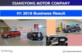 SSANGYONG MOTOR COMPANY H1 2019 Business Result · 2019. 7. 29. · H1 2019 business result is prepared for investors’ consideration only before completion of independent auditors’