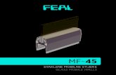 MF-45 - FealOsiguranje stakla za težine stakla veće od 70 kg 311.001 F-1473 F-1472 Staklo 55.2 Inox osovina za osiguranje od ispadanja stakla A Detalj A 431.314 431.314 Presjeci