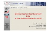 Elektronischer Rechtsverkehr ERV in der österreichischen Justiz · 2006. 4. 26. · Elektronischer Rechtsverkehr Einbringungsdatum – Zustelldatum (§ 89 d GOG) • Eine Eingabe