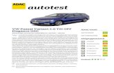 autotest - ADAC · 2020. 9. 23. · autotest VW Passat Variant 2.0 TSI OPF Elegance DSG Fünftüriger Kombi der Mittelklasse (140 kW / 190 PS) er im altehrwürdigen VW-Flaggschiff,