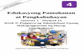 Edukasyong Pantahanan at Pangkabuhayan · 2020. 10. 16. · 1 Edukasyong Pantahanan at Pangkabuhayan – Grade 4 Alternative Delivery Mode Quarter 1 - Modyul 14: Paggawa ng Talatakdaan