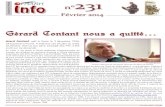 n n°231 - FNARH · 2020. 10. 2. · n° 231 Février 2014 Ph. Sylvie Bauduin Gérard Contant lors de son dernier interview à la maison de retraite. n érard Contant naît à Paris