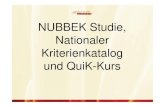 NUBBEK Studie, Nationaler Kriterienkatalog und QuiK-Kurs...2018/04/26  · Aus dem NKK entwickelte sich QuiK, als Qualifizierung für Leitungskräfte oder Qualitätsbeauftragte in