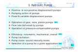 5. Hydraulic Pumps · 2018. 1. 30. · Swash plate design (Swash plate design (사판식):) : 사판의각도(사판각)에의하여 피스톤을축방향으로구동 Bent axis design