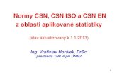 Normy ČSN, ČSN ISO a ČSN EN z oblasti aplikované statistikycsq.vs2.erigo.cz/fileadmin/user_upload/Spolkova...[2] •ČSN ISO 3534-2:2010 Statistika – Slovník a zna čky. Část