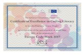 to Scuola Primaria Bruno Roghi · 2019. 1. 9. · to Scuola Primaria "Bruno Roghi" European Commission The European Commission presents this Certificate of Excellence in Coding Literacy