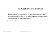 La Gestione del Bilancio - ODCEC...Perugia - 29/04/2016 LA GESTIONE DEL BILANCIO 1 La Gestione del Bilancio Variazioni – equilibri – prelevamenti dal fondo di riserva- il principio