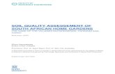 SOIL QUALITY ASSESSEMENT OF SOUTH AFRICAN HOME … · 2018. 8. 29. · DSS Decision Support System EC Electrical Conductivity EC e ... WTD Weighted Additive Score Zn Zinc . 5 List