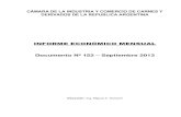 Informe Económico Mensual - IPCVACÁMARA DE LA INDUSTRIA Y COMERCIO DE CARNES Y DERIVADOS DE LA REPUBLICA ARGENTINA INFORME ECONÓMICO MENSUAL Documento Nº 152 – Septiembre 2013