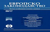 Evropsko zakonodavstvo br. 59 (2017) · 8 PREFACE For Serbia, the accession to the European Union means the adoption of the rules and standards which are applied on the territory