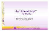 Agroklimatologi** IT044313 - Gunadarmaummu_kalsum.staff.gunadarma.ac.id/Downloads/files/61530/... · Suhu dan tanaman pangan Suhu udara dan tanah mempengaruhi proses pertumbuhan tanaman