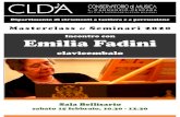 Incontro con Emilia Fadini · 2020. 2. 4. · Incontro con Emilia Fadini clavicembalo Masterclass & Seminari 2020 Dipartimento di strumenti a tastiera e a percussione Sala Bellisario