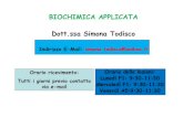 BIOCHIMICA APPLICATA Dott.ssa Simona TodiscoIl fegato; metabolismo glucidico; Metabolismo epatico dell’azoto proteico e non proteico; Lipidi e lipoproteine; Tessuto adiposo; metabolismo
