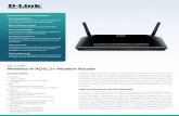 Wireless N ADSL2+ Modem Router - D-Link · 2014. 11. 10. · DSL-2750B. • Tecnología ADSL2+ Se conecta directamente a la línea telefónica a la mayor velocidad, no necesita modem