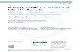 MANAGEMENT SYSTEM CERTIFICATE...ISO 13485:2016 Questa certificazione è valida This certificate is valid per il seguente campo applicativo: for the following scope: Progettazione e