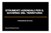 STRUMENTI AZIENDALI PER IL GOVERNO DEL TERRITORIO · 2008. 4. 14. · Conoscere il contesto italiano dal punto di vista del sistema turistico con criticità e opportunità Conoscere