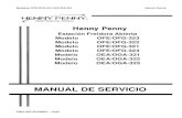 MANUAL DE SERVICIO - Henny Penny · 2020. 8. 4. · MANUAL DE SERVICIO. Modelos OFE/OFG-321,322,323,324 Henny Penny FM01-803 SPANISH – 10/00 i ... Nivelado de la estación de freír.....2-1