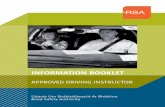 8491 RSA Approved Instructor booklet Pack/9. RSA...Údarás Um Shábháilteacht Ar Bóithre Road Safety Authority 2 3 Contents Introduction 3 Legal Position 3 Eligibility Criteria