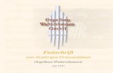 zum 20-jährigen Firmenjubiläum Orgelbau WaltershausenFestschrift zum 20-jährigen Firmenjubiläum Orgelbau Waltershausen seit 1991 Inhaltsverzeichnis der Festschrift Grußwort Zum
