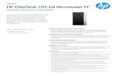 HP EliteDesk 705 G4 Microtower PCScheda dati | HP EliteDesk 705 G4 Microtower PC HP consiglia Windows 10 Pro. HP EliteDesk 705 G4 Microtower PC Tabella delle specifiche S i ste m i