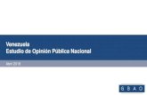 Venezuela Estudio de Opinión Pública Nacional · 2019. 5. 10. · 11 23 22 40 0 20 40 60 80 Ningún partido 78 17 9 25 48 17 4 14 14 24 43 ... situación económica que vive Venezuela: