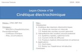 Leçon Chimie n°29 Cinétique électrochimique...Leçon Chimie n 29 Cinétique électrochimique Hermine Tertrais 2019 - 2020 Niveau : CPGE (MP-PSI) Prérequis : - Réactions d’oxydoréduction,
