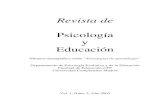 Psicología y Educación · Este número monográfico de la Revista de Psicología y Educación representa una muestra de lo que se está haciendo en la Universidad española sobre