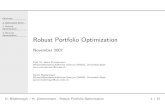 Overview Optimization Robust Portfolio Optimization