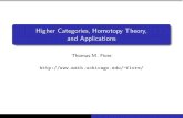 Higher Categories, Homotopy Theory, and Applications