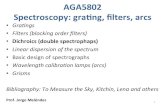 AGA5802 Spectroscopy: gra4ng, ﬁlters, arcsjorge/aga5802/2018_13_spectro... · 2018. 4. 26. · BLUE side is op4mized for 300-550 nm Dichroic: ... 316 [a] 7150 4800-10700 102 1st