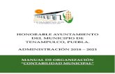 H. Ayuntamiento de Tenampulco...Manual de Organización Clave: MTEN1821/MO/CONTAB/09 Fecha de elaboración: 01/05/2019 Fecha de actualización: 01/05/2019 Núm. De Revisión: 01 7777