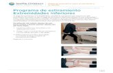 Programa de estiramiento Extremidades inferiores · Programa de estiramiento para las extremidades inferiores. Flexión (doblar) y extensión (estirar) de . cadera y rodilla. 1. Comience