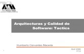 Arquitecturas y Calidad de Software: Tacticsliim.izt.uam.mx/~humberto/cursos/is1/download/tacticas.pdf · 2019. 9. 2. · Recuperación de fallas (2) Redundancia pasiva Un componente