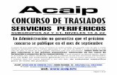 CONCURSO DE TRASLADOS - ACAIP · 2012. 1. 15. · concurso se publique en el mes de septiembre A pesar de que pretenden cerrar el baremo lo antes posible, (ha pasado más de año