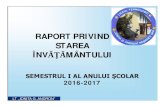 RAPORT PRIVIND STAREA ÎNVĂŢĂMÂNTULUIgsanegr.ro/site/wp-content/uploads/2016/10/raport-sem-I... · 2017. 3. 7. · păstrăm principiul continuității. Au fost discutate manualele