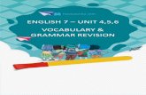 ENGLISH 7 UNIT 4,5,6 VOCABULARY & GRAMMAR REVISION
